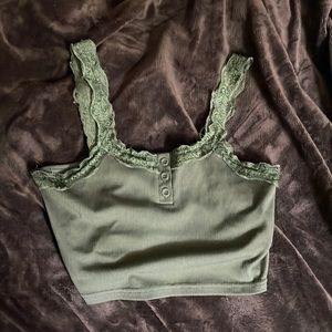 green lace tank top